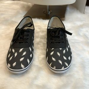 Vans Black and White Feather Sneakers